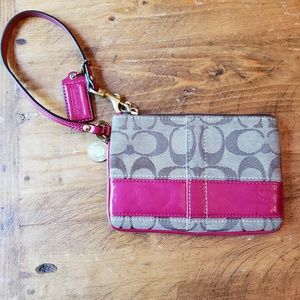 REDUCED Coach wristlet with leather
